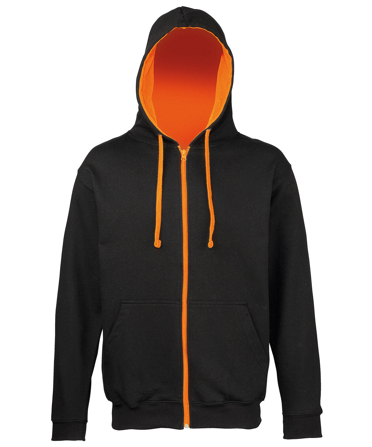 Sudadera con capucha Varsity | Negro Azabache/Naranja Brillante - Naranja Brillante Azabache