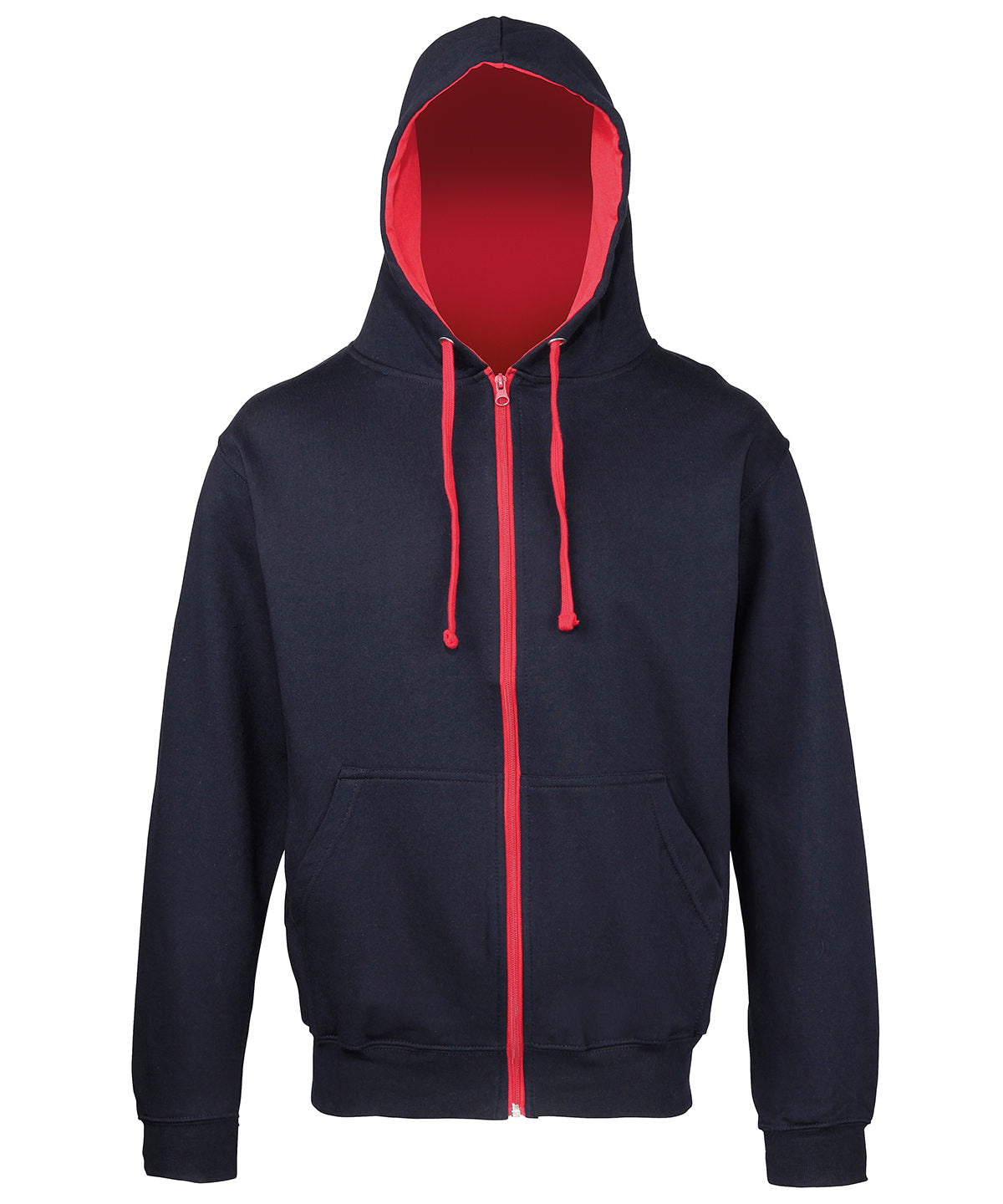 Sudadera con capucha Varsity | Azul Marino Francs/Rojo Fuego - Rojo Fuego/Azul Marino Francs
