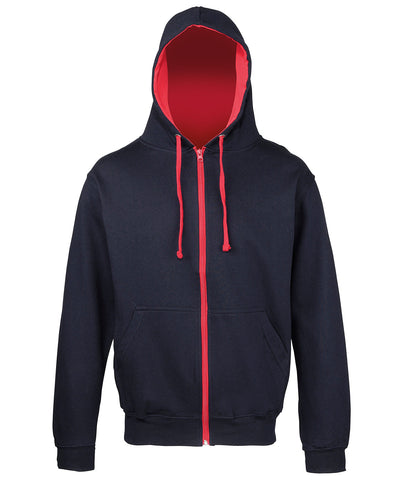 Sudadera con capucha Varsity | Azul Marino Francs/Rojo Fuego - Rojo Fuego/Azul Marino Francs
