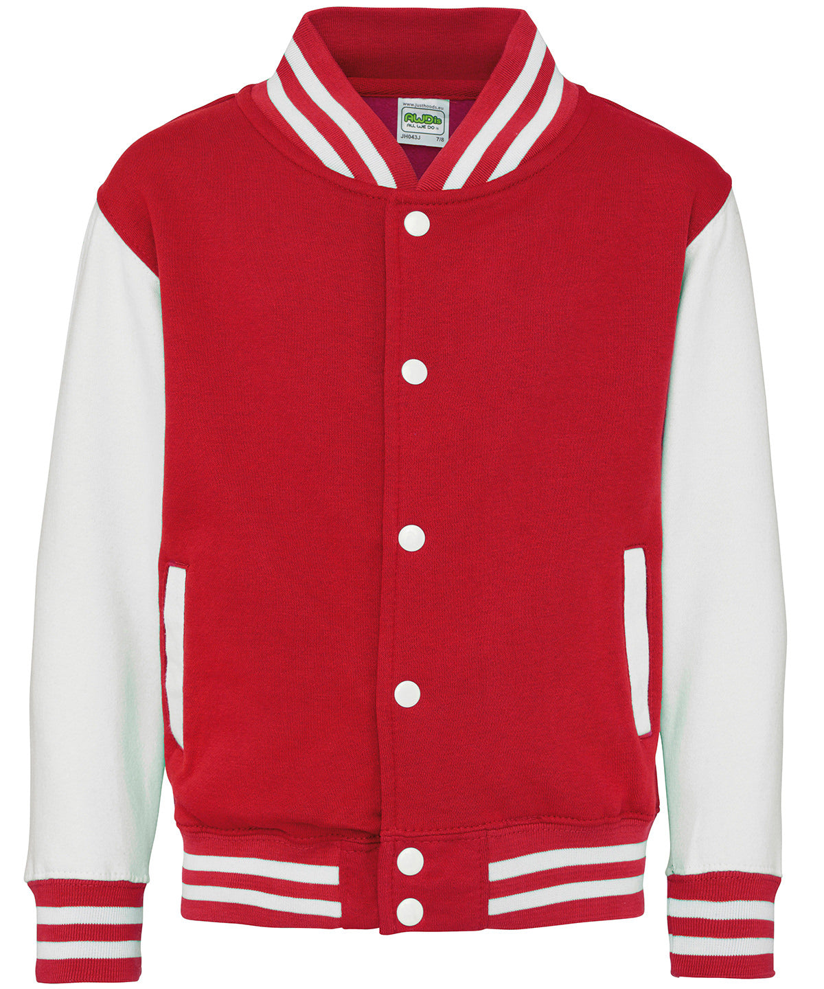 Chaqueta varsity para nios | Rojo Fuego/Blanco - Rojo Fuego Nieve