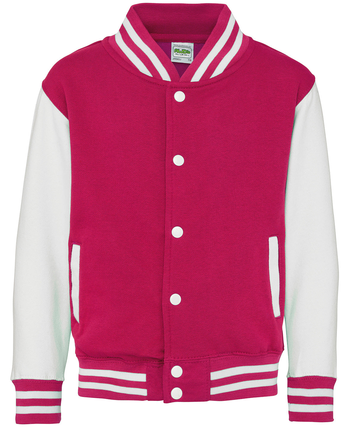 Chaqueta varsity para nios | Rosa Intenso/Blanco