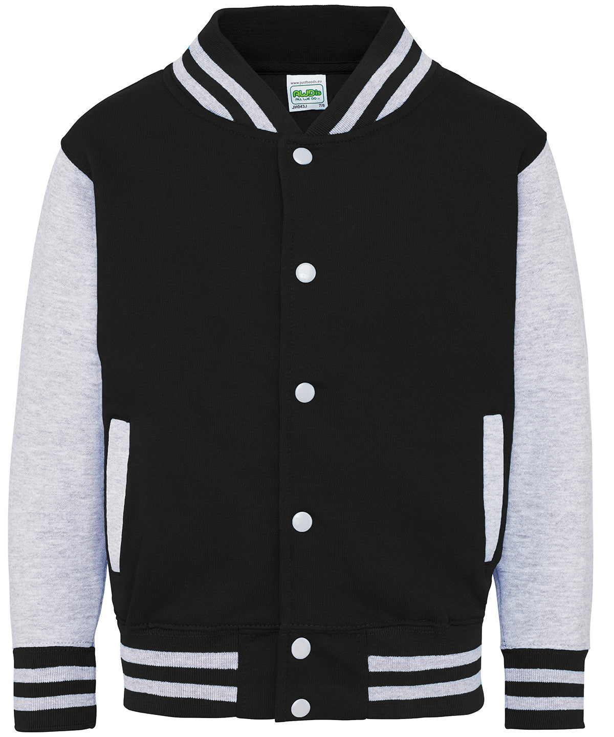 Chaqueta varsity para nios | Negro Intenso/Gris Jaspeado - Carbn Profundo/Jaspeado Oscuro