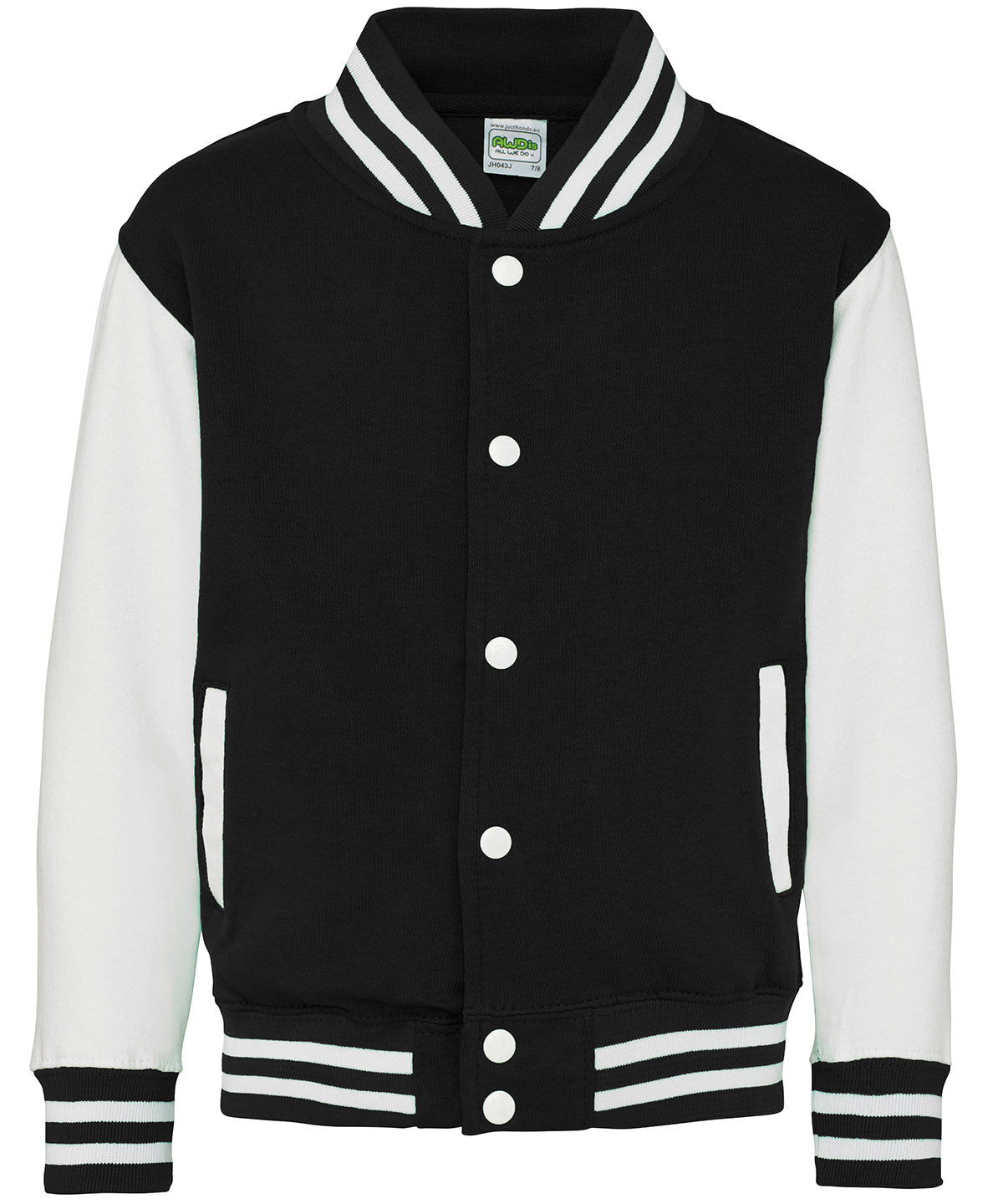 Chaqueta varsity para nios | Negro Azabache/Blanco - Blanco Azabache