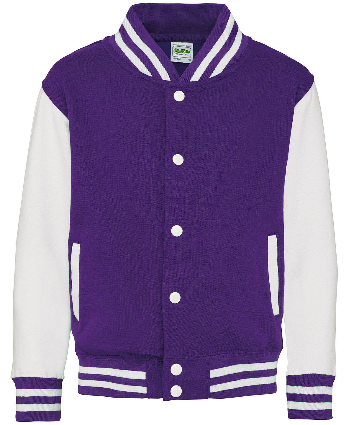 Chaqueta varsity para nios | Morado/Blanco