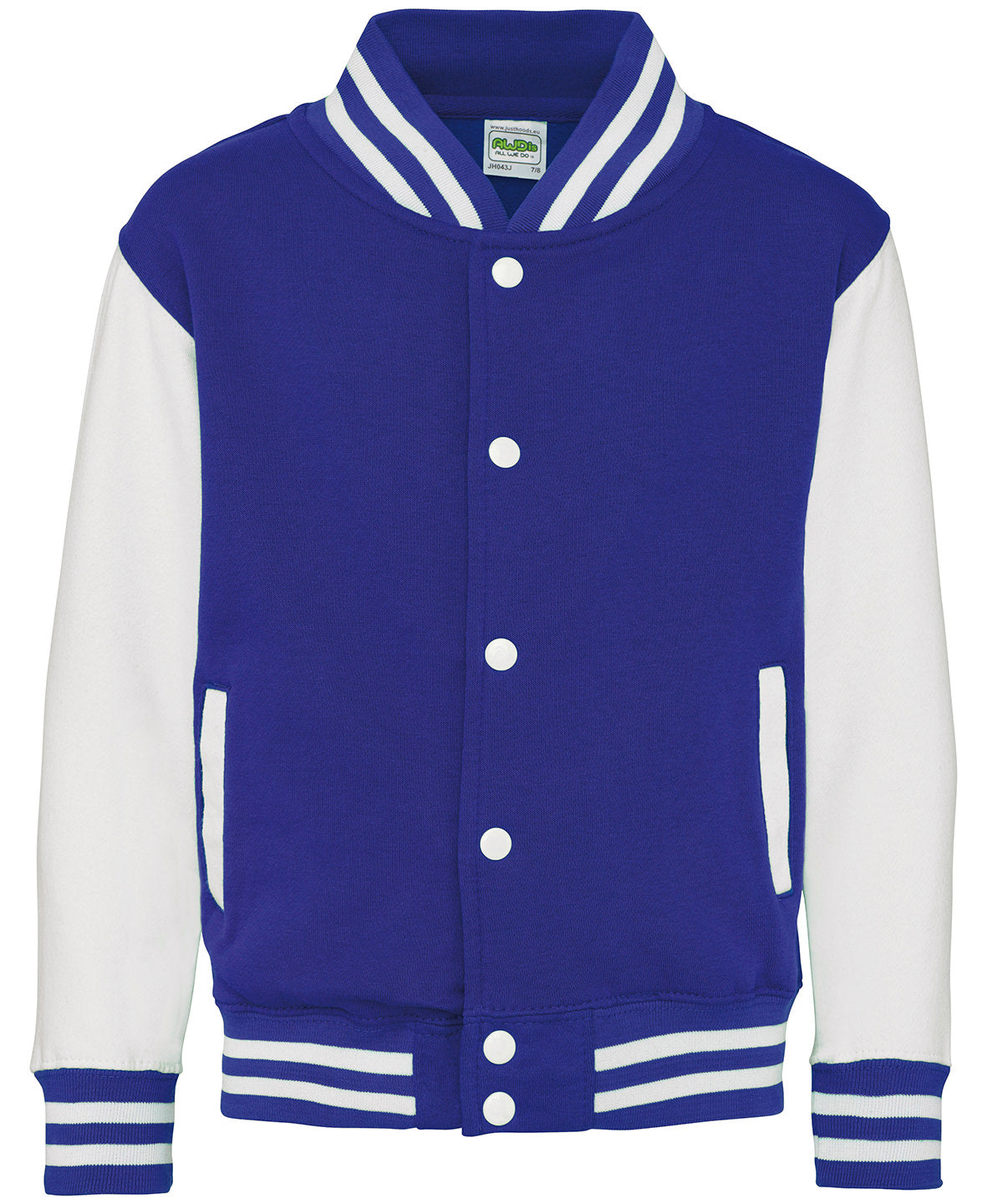 Chaqueta varsity para nios | Azul Real/Blanco