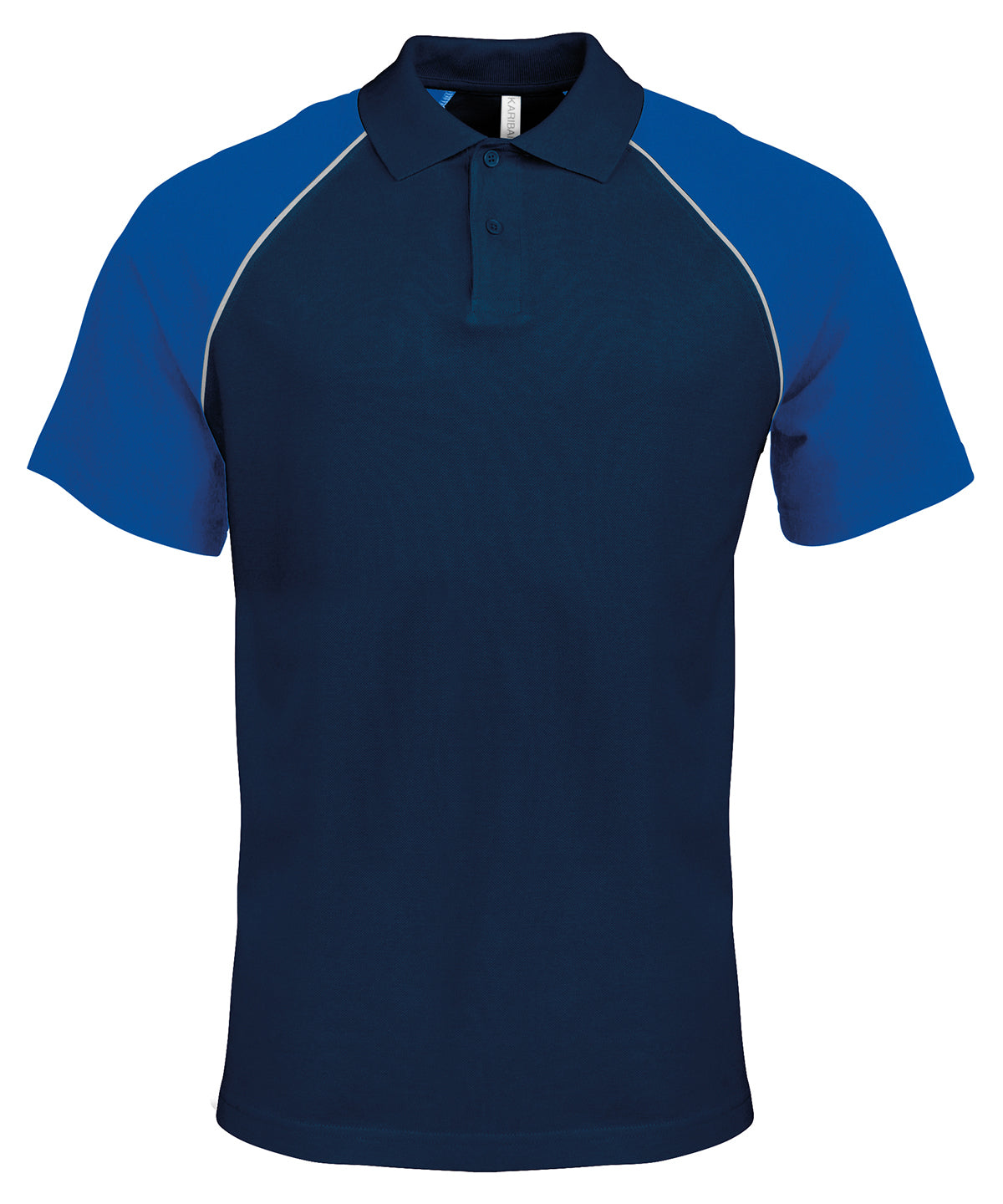 Camiseta polo de bisbol con contraste de polo | Azul Marino/Gris Claro/Azul Royal