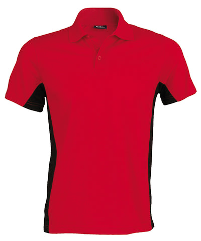 Camiseta polo de manga corta bicolor Flags | Rojo/Negro