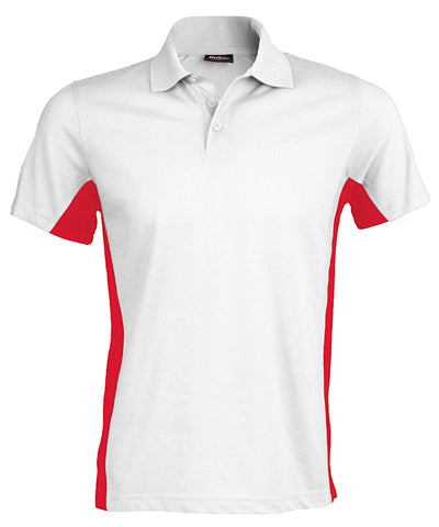 Camiseta polo de manga corta bicolor Flags | Blanco/Rojo