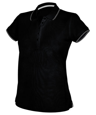 Kurzarm-Poloshirt für Damen | Schwarz