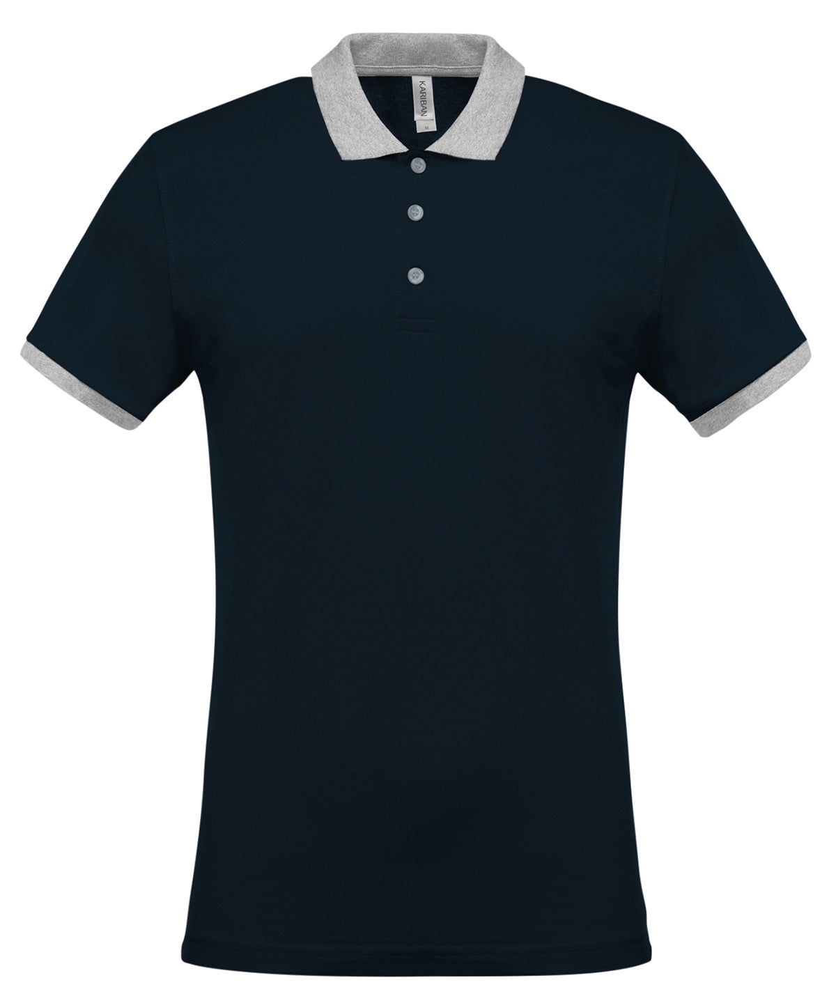 Camisa polo de piqu bicolor | Azul Marino/Gris Oxford