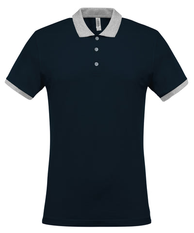 Camisa polo de piqu bicolor | Azul Marino/Gris Oxford