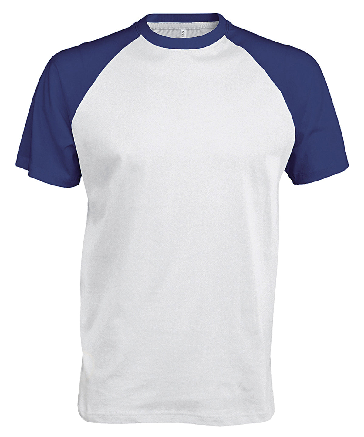 Camiseta de bisbol de manga corta de dos tonos | Blanco/Azul Royal