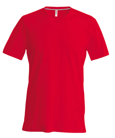 Camiseta de manga corta con cuello en V para hombre | Rojo