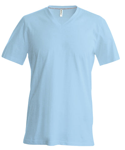 Camiseta de manga corta con cuello en V para hombre | Azul Cielo