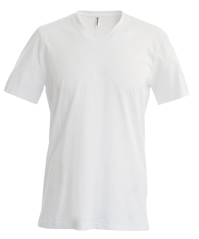 Camiseta de manga corta con cuello en V para hombre | Blanco