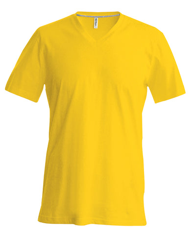 Camiseta de manga corta con cuello en V para hombre | Amarillo