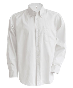 Camisa Oxford de manga larga para hombre | Blanco