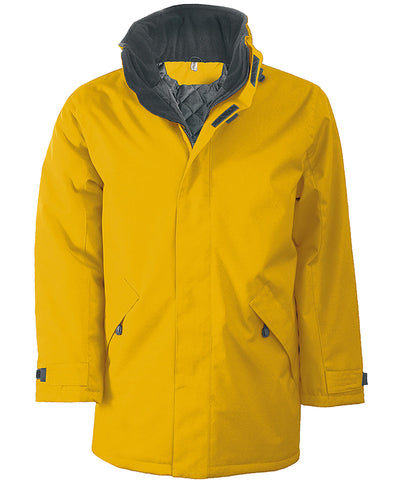 Parka acolchada | Amarillo/Gris Oscuro