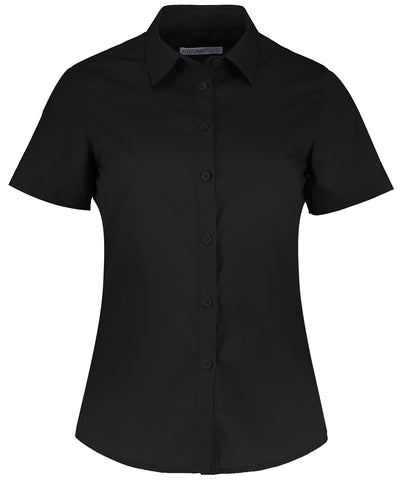 Camisa de popeln de manga corta para mujer | Negro - Carbn