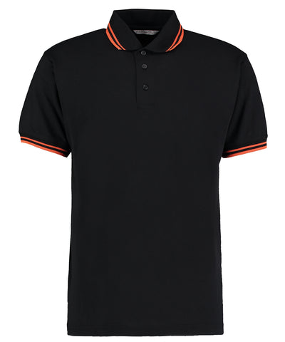 Polo de cuello con ribete (corte clsico) | Negro/Naranja
