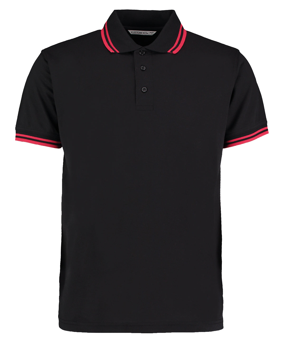 Polo de cuello con ribete (corte clsico) | Negro/Rojo