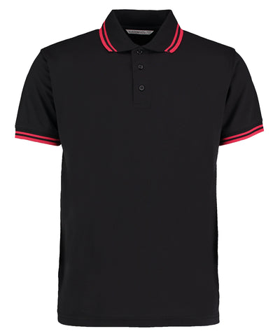 Polo de cuello con ribete (corte clsico) | Negro/Rojo