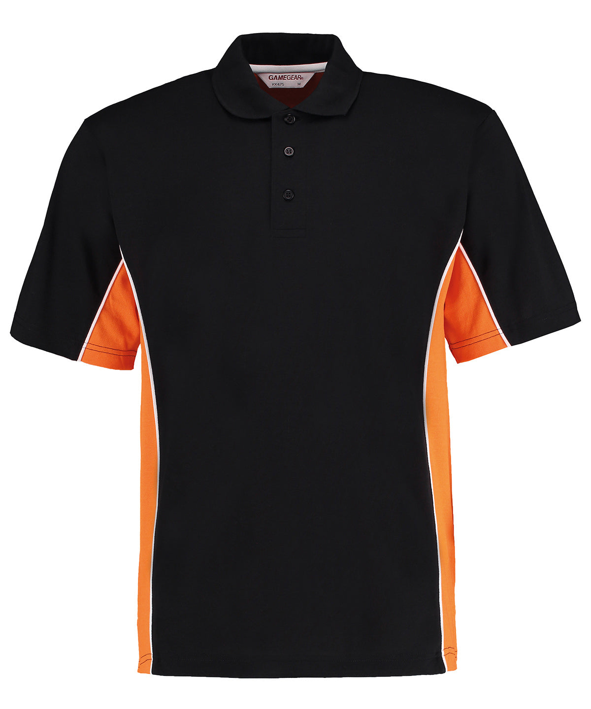 Polo Track (Classic Fit) | Schwarz/Orange/Weiß