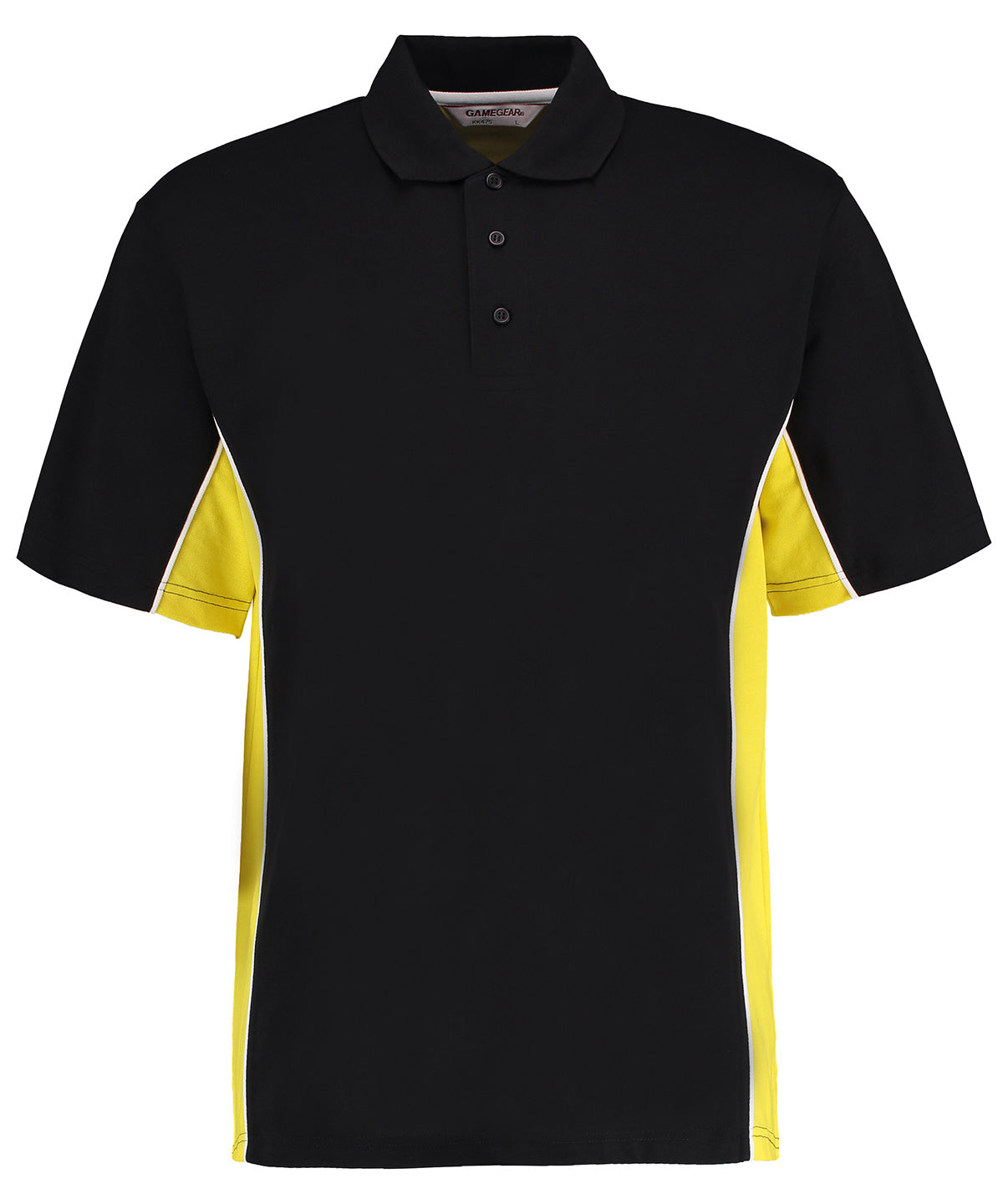 Polo Track (corte clsico) | Negro/Amarillo/Blanco