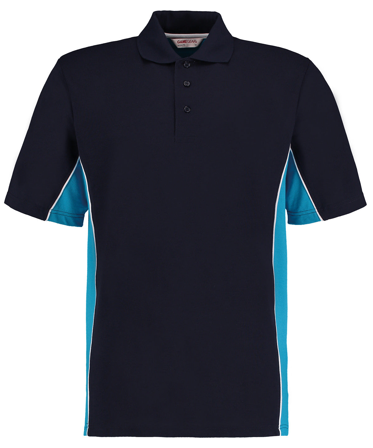 Polo Track (Classic Fit) | Marineblau/Türkis/Weiß