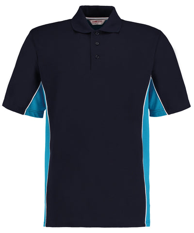 Polo Track (Classic Fit) | Marineblau/Türkis/Weiß