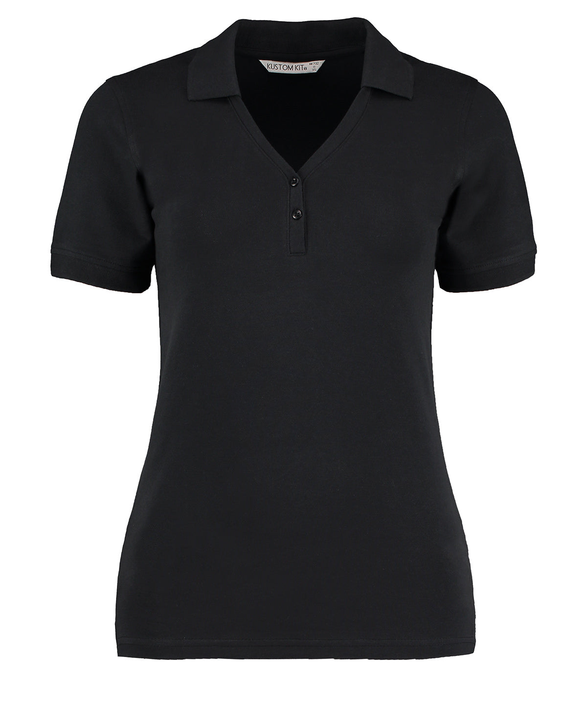 Polo Sophia de escote en V (corte regular) | Negro - Carbn