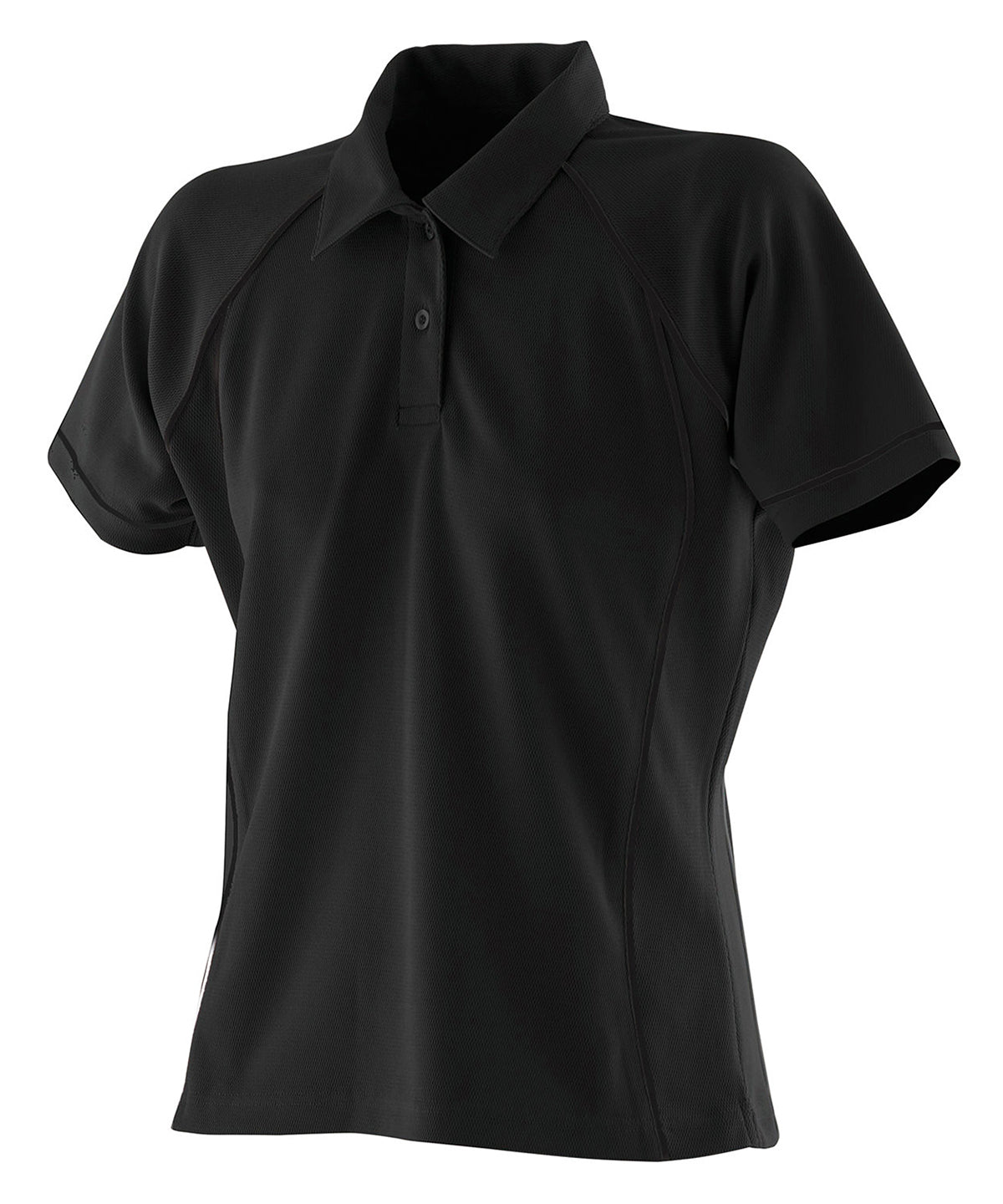 Polo de rendimiento con ribete para mujer | Negro/Negro - Negro Carbn
