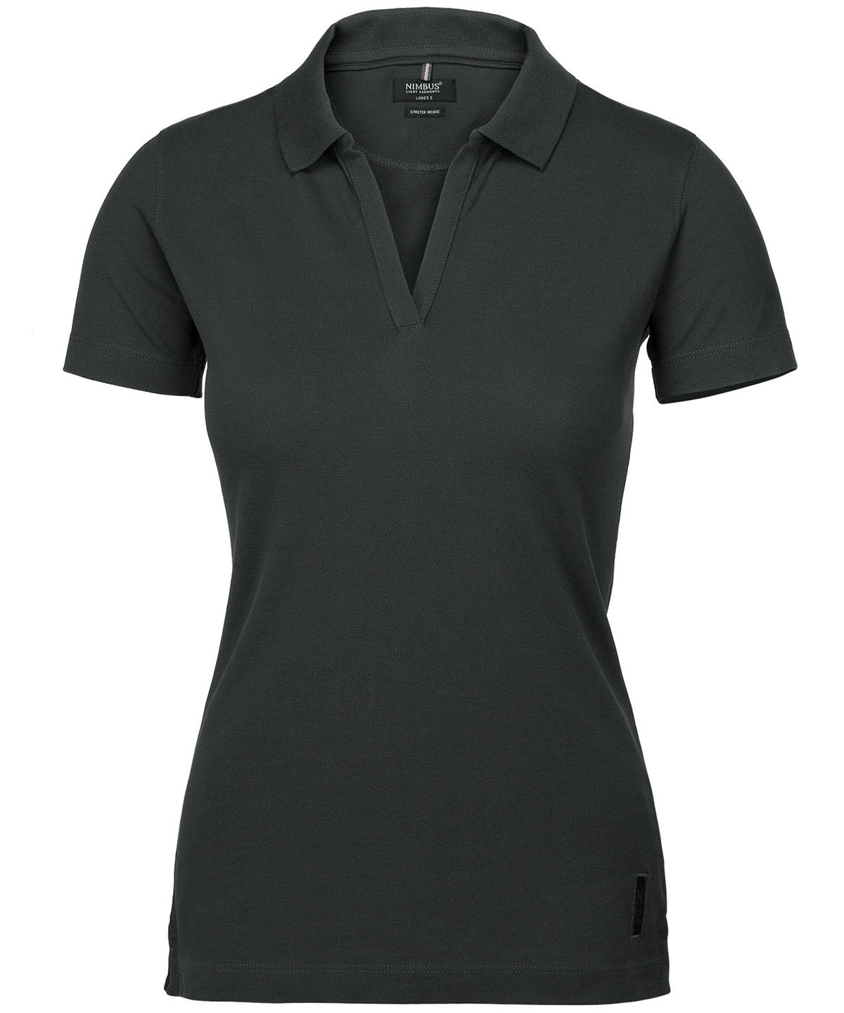 Harvard Damen Stretch V-Ausschnitt Luxus Polo | Dunkelgrau