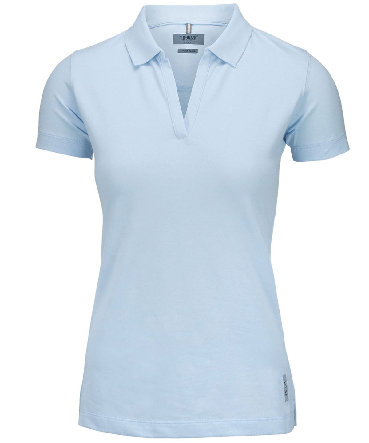 Harvard Damen Stretch V-Ausschnitt Luxus Polo | Himmelblau