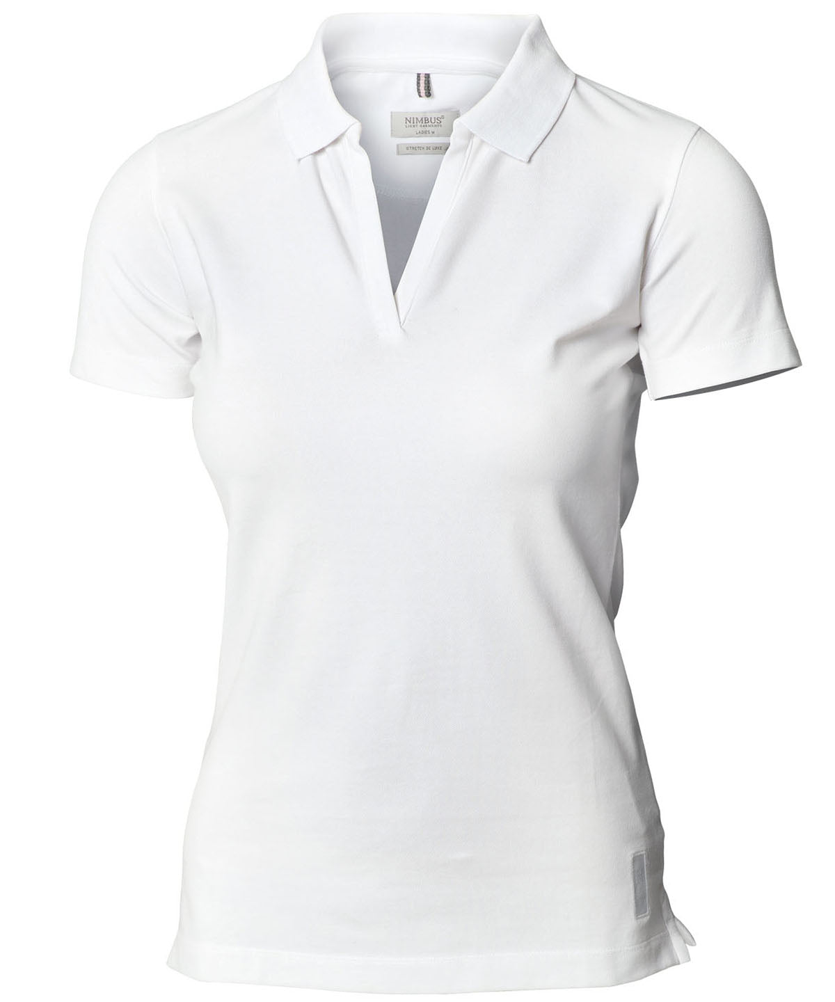 Harvard Damen Stretch V-Ausschnitt Luxus Polo | Weiß
