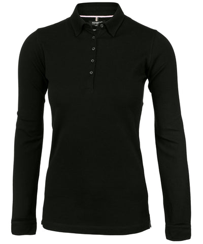 Polo de manga larga deluxe para mujer Carlington | Negro