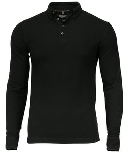 Polo de manga larga de lujo Carlington | Negro