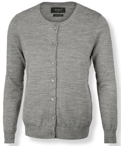Phoenix Damen Luxus-Cardigan aus Merino-Mischgewebe | Heather Grey