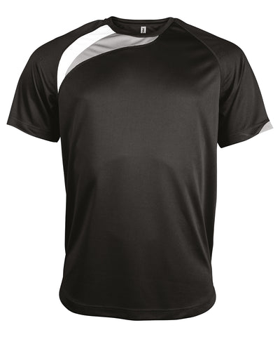 Camiseta de manga corta para adultos | Negro/Blanco/Gris Tormenta