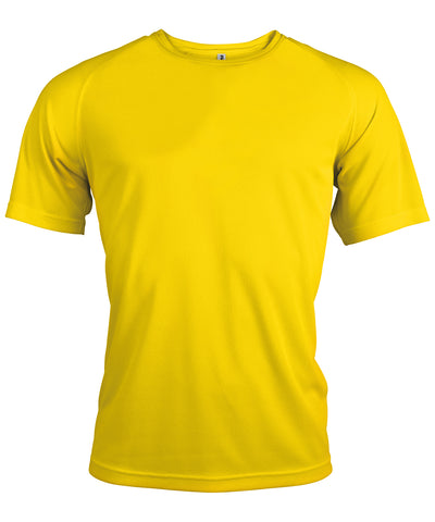 Camiseta deportiva de manga corta para hombre | Amarillo Verdadero