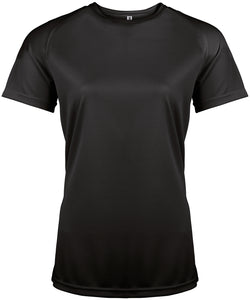 Camiseta deportiva de manga corta para mujer | Negro