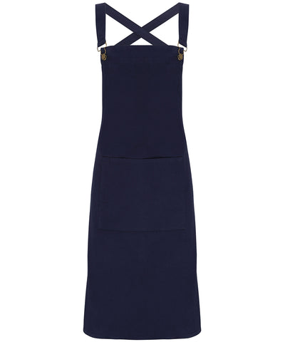 Delantal de barista con tirantes cruzados | Azul Marino