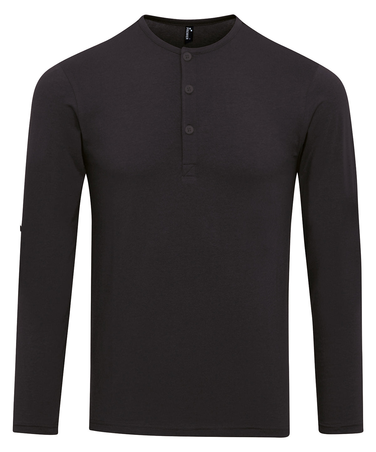 Camiseta de manga larga con mangas enrolladas | Negro