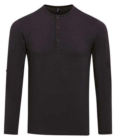 Camiseta de manga larga con mangas enrolladas | Negro