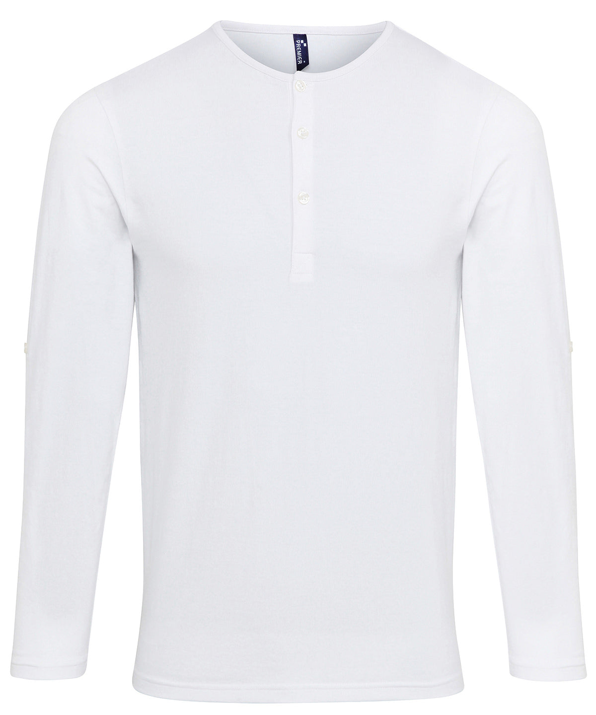 Camiseta de manga larga con mangas enrolladas | Blanco