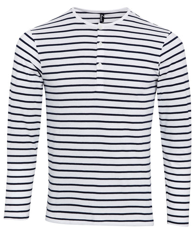 Camiseta de manga larga con mangas enrolladas | Blanco/Marino