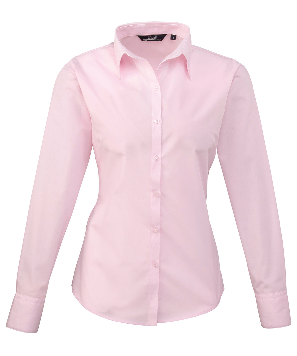 Blusa de manga larga de popeln para mujer | Rosa