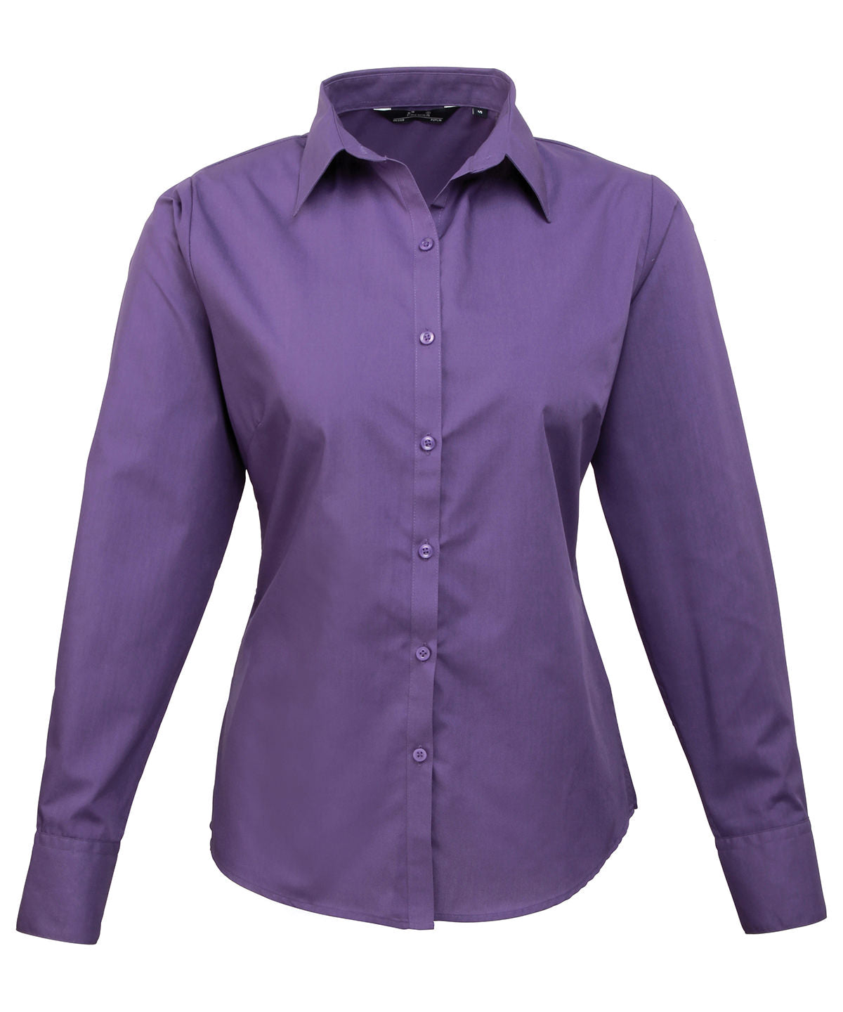 Blusa de manga larga de popeln para mujer | Morado