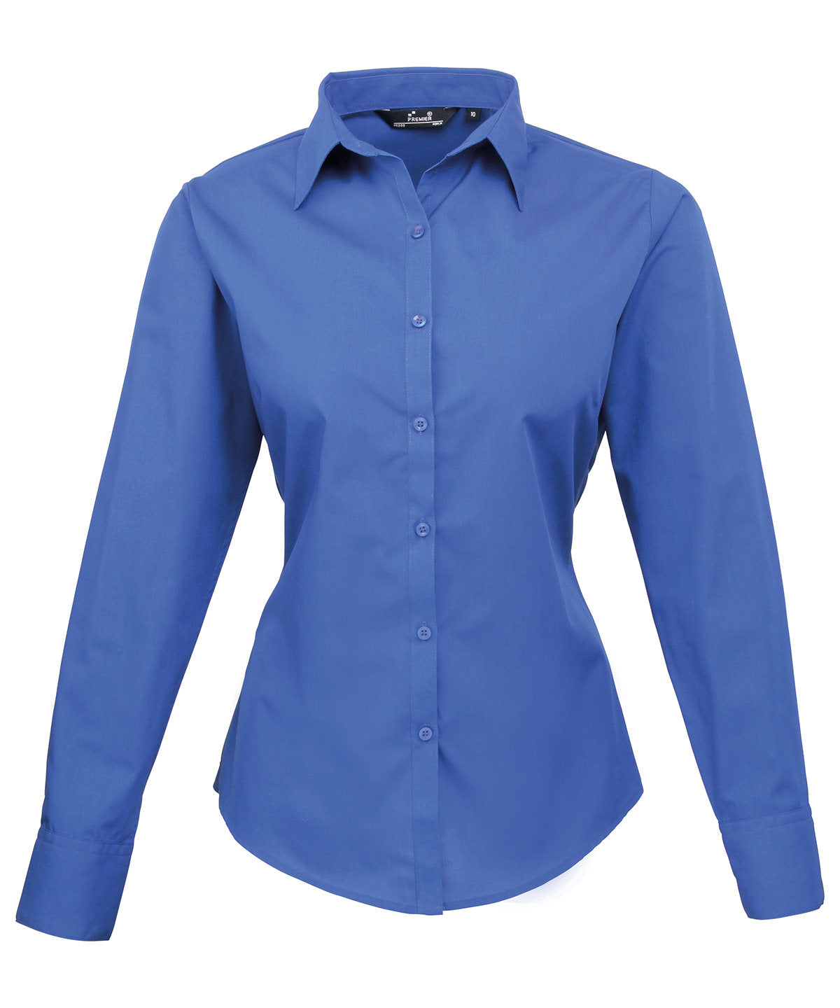 Blusa de manga larga de popeln para mujer | Azul Real