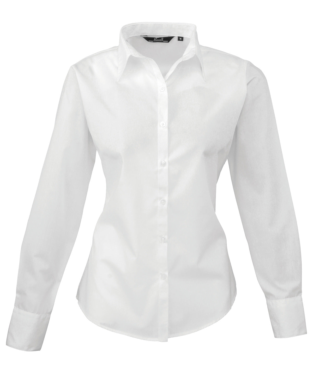 Blusa de manga larga de popeln para mujer | Blanco